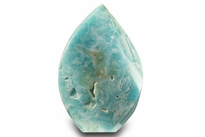 Polished Blue Caribbean Calcite Flame - Pakistan #323331